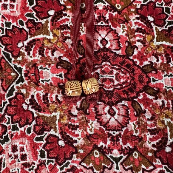 Live & Let Live Woman’s‎ Plus Size 1X Tunic Boho Artsy Top  Beads Bell Sleeves - Picture 8 of 10